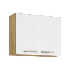 Armário De Cozinha E Lavanderia Aéreo 2 Portas 0,80m Módulo Suspenso Madeirado / Branco Ametista Kit’s Paraná Freijo/bco
