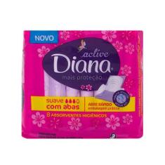 Absorvente Diana Active Mais Proteção Suave com Abas com 8 Unidades