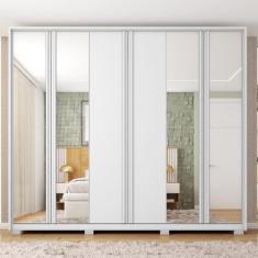 Guarda Roupa Casal com Espelho 6 Portas 4 Gavetas Suburban - Caemmun