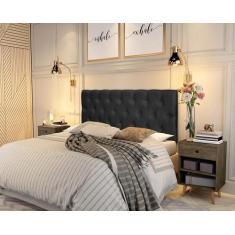 Painel Cabeceira Paris Casal Para Cama Box 1,38 Suede Preto - RA Estof