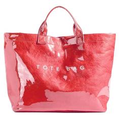 Sacolas de papel kraft com superfície de PVC para mulheres, bolsa de mão com alça superior, vintage, transparente, bolsa de mão, rosa, One Size