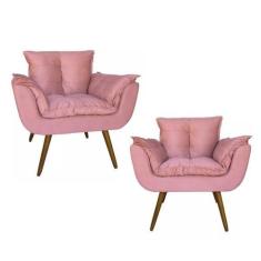 Duas Poltronas Chesterfield Luxo Opala - SUEDE ROSA / SALA, RECEPÇÃO, 