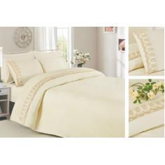 Jogo King Size Lencol Veneza Bordado 04 Pçs 400 Fios 100% Algodao - De