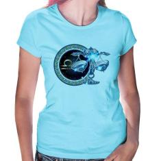 Baby Look Signo Libra Astrologia - Foca na Moda, Azul bebê, G