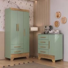 Quarto Infantil Guarda Roupa 3 Portas e CÃ´moda Catavento Rodial