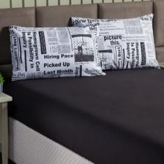 Jogo de Lençol Solteiro 2 Peças com Elástico Cama 180 Fios Estampado -