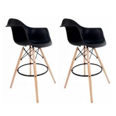 Conjunto com 2 Banquetas Arm Preto - Mobly