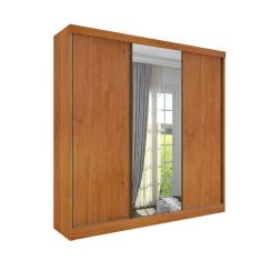 Guarda Roupa Casal 3 Portas de Correr com Espelho Dacar - Tcil Móveis - Cinamomo