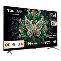 Smart TV TCL 55 Polegadas QLED Mini LED 4K C6K WiFi Bluetooth Google TV 4 HDMI 144Hz HDR10+ 55C6K