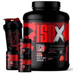 Kit Whey Protein ISO X 1800g + BCAA + Glutamina 100g + Creatina 100g + Coqueteleira-Unissex