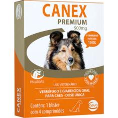 Vermifugo Canex Premium 900 mg para Cães até 10 Kg - 4 Comprimidos