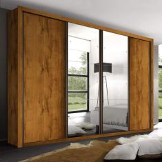 Guarda Roupa Casal com 6 Espelhos 4 Portas Firenze