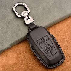 Porta-chaves do carro Capa de couro inteligente para porta-chaves, apto para Ford Edge Fusion Mustang Explorer Expedition F150 F250 F350 F450, Porta-chaves do carro ABS Smart porta-chaves do carro
