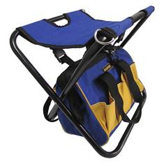 BANQUETA DOBRAVEL PARA PESCA E FERRAMENTAS COM BOLSA MOCHILA 7 BOLSOS BRASFORT