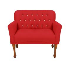 Namoradeira Estofada Decorativa Botões de Strass Para Recepção Anitta Suede Vermelho LM DECOR