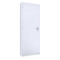 Porta de Giro Madeira Duraplac 215x75cm Batente de Aço 12cm Riobras Branco