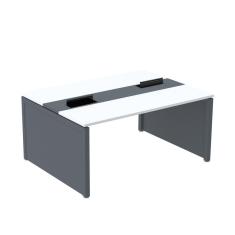 Mesa de Plataforma Dupla para 2 Pessoas Corporativa 150x140/2p Branco/Grafito