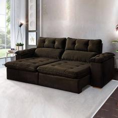Sofá Retrátil e Reclinável 2 Lugares 200cm Vancouver Marrom