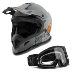 Kit Capacete Pro Tork Fast 788 Grey Fosco + Óculos Pro Tork Blast , CI