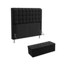 Kit Cabeceira Estofada Decorativa Cama Box Dama 160 Cama Queen e Calça