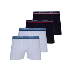 Kit com 4 Cuecas Boxer Lupo 523-088, Cinza, M