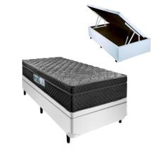 Cama Box Arezzo Black Baú Solteiro Molas Ensacadas Portobel