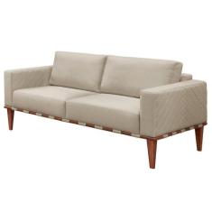 Sofá Namoradeira Bella Luxo Castellar Móbile, Veludo Bege Claro