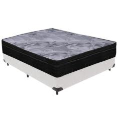 Cama Box e Colchão Airtech Pampa Molas ensacadas Casal Ortobom,  Branc