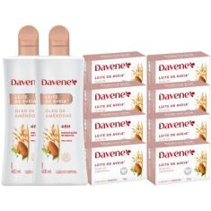 2UN Hidratante+8UN Sabonete Leite Aveia+Oleo Amendoas Davene