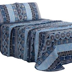 Lençol de Malha Casal 4 Peças 100% Algodão  Fronha Zíper - Mava Enxova