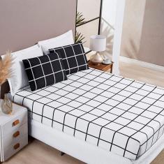 Jogo De Lençol Solteiro Square 2 Peças Preto