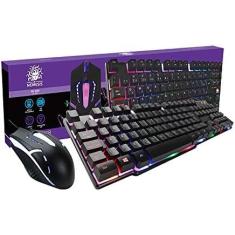 5+ Kit Teclado e Mouse Gamer, Santana Centro, Start, USB, Preto, 015-0052