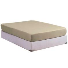 Lençol Cama Box Casal Avulso com Elástico 100% Algodão Percal 200 Fios