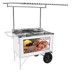 Carrinho 2 em 1 Cefaz Salada de Frutas e Açaí Luxo Branco Rodas Pneumá