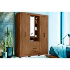 Guarda Roupa Solteiro 5 Portas e 3 Gavetas Havana Star 5.3 Atacama-Jatobá - Santos Andirá