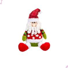 Papai Noel Sentado Suéter Enfeite Decoração De Natal Luxo