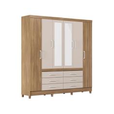 Guarda-roupa Casal com Espelho 6 Portas 6 Gavetas Demobile Paris II, A