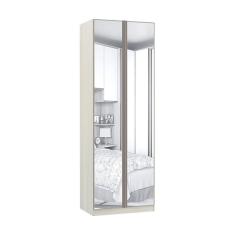 Guarda Roupa Infantil Prime Plus 2 Portas Bater MDP com Espelho Legno Crema Luciane