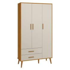 Guarda Roupa Infantil Isis 3 Portas 2 Gavetas MDF Areia-Savana Reller Móveis