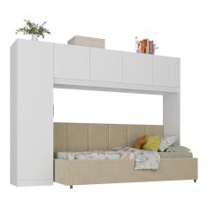 Guarda Roupa Infantil Solteiro Maçã do Amor 5 Portas Bater MDP Branco Multimóveis