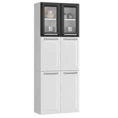 Paneleiro de Cozinha Luce IPLDV-70 MX - Branco/Preto - Aço/Duplo c/ 6 Portas - 2 c/vidro