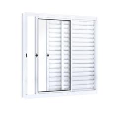 Janela de Correr Aço Veneziana 3 Folhas Riobras  100cmx120cm Branco