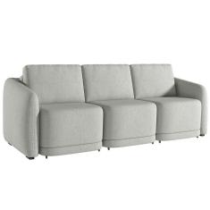 Sofá Cama Casal Para Sala 276cm Polska K04 Linho Cinza - Mpozenato