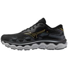 Mizuno Tênis de corrida masculino Wave Horizon 7, Preto/Cítrico, 39
