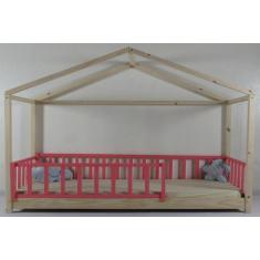 Cama Montessoriana Solteiro Frente Casinha Colorida Madeira Maciça Pin