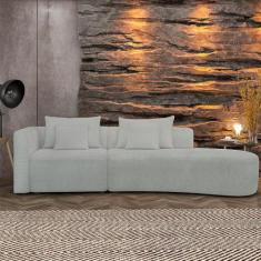 Sofá Curvo Decorativo Kimiko 327Cm 4 Lugares Sala de Estar com Chaise 