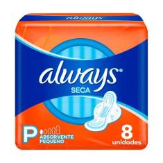 Absorvente Always Seca Com Abas Tamanho P 8 Unidades