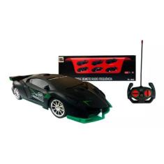 Brinquedo Infantil Carrinho De Controle Remoto Total(Preto c/ Verde) -