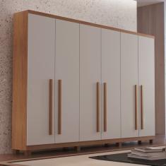 Guarda Roupa Casal com Pés 6 Portas 6 Gavetas Conquista