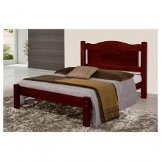 Cama Queen Size Paris de Madeira Maciça Tauari Mogno